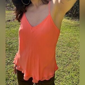 Coral Silk Tank NWT